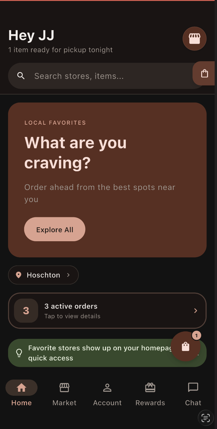 Tavvi consumer home screen